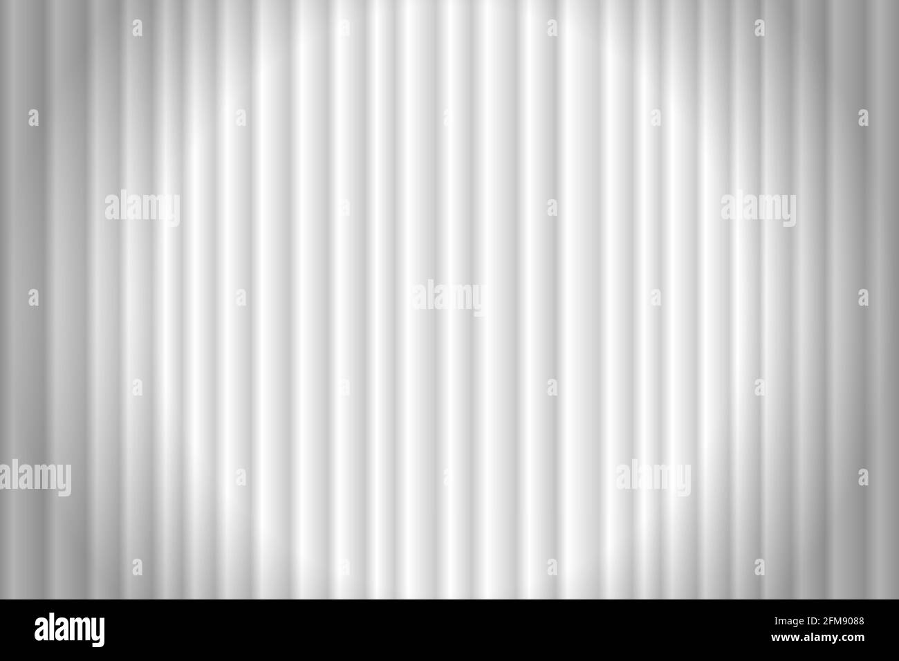Geschlossener weißer Vorhang mit vielen Schattenbühne Hintergrund Spotlight Strahl beleuchtet. Theatervorhänge Bühne Eröffnungszeremonie. Vektorgradienten-eps-Abbildung Stock Vektor