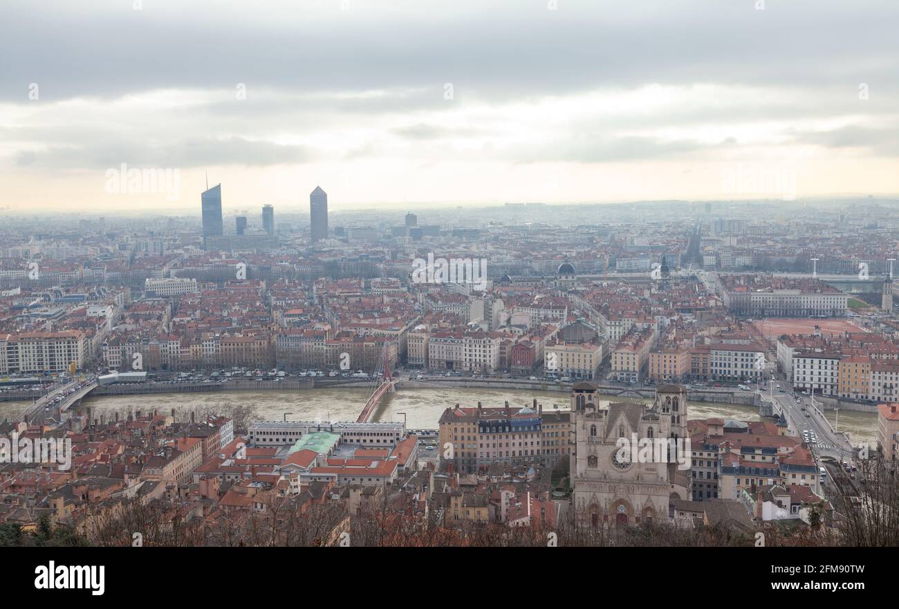 Draufsicht, Lyon, Frankreich. Stockfoto