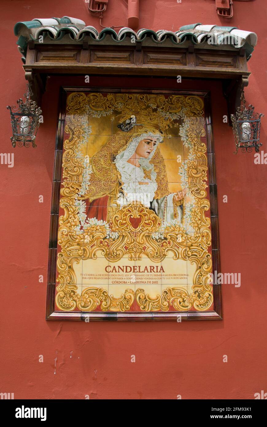 Jungfrau von Candelaria Fliesenmalerei, San Francisco Kirche, Cordoba, Andalusien, Spanien, Europa Stockfoto