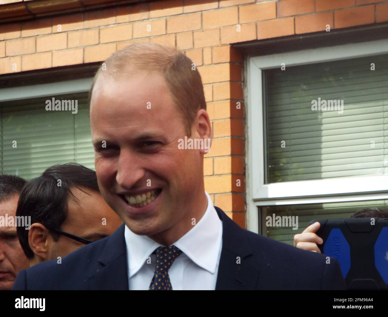 WALLASEY, VEREINIGTES KÖNIGREICH - Jan 15, 2015: Seacombe Wallasey Wirral Merseyside vereinigtes Königreich 01/15/2015 HRH Prinz William auf einem Rundgang in Seacombe A Stockfoto