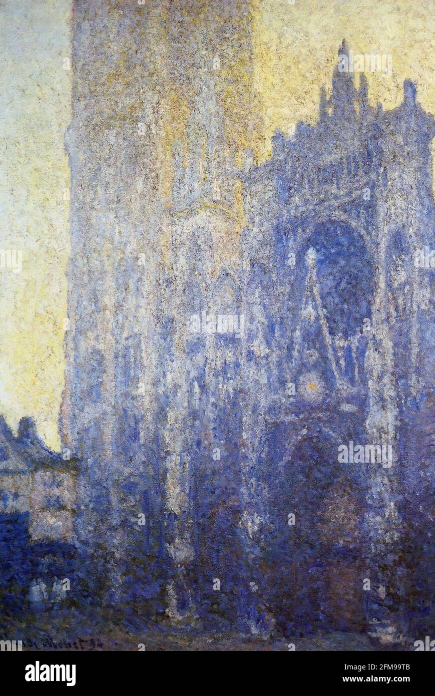Claude Monet. Das Portal der Kathedrale von Rouen im Morgenlicht, Harmonie in Blau (1894) Stockfoto
