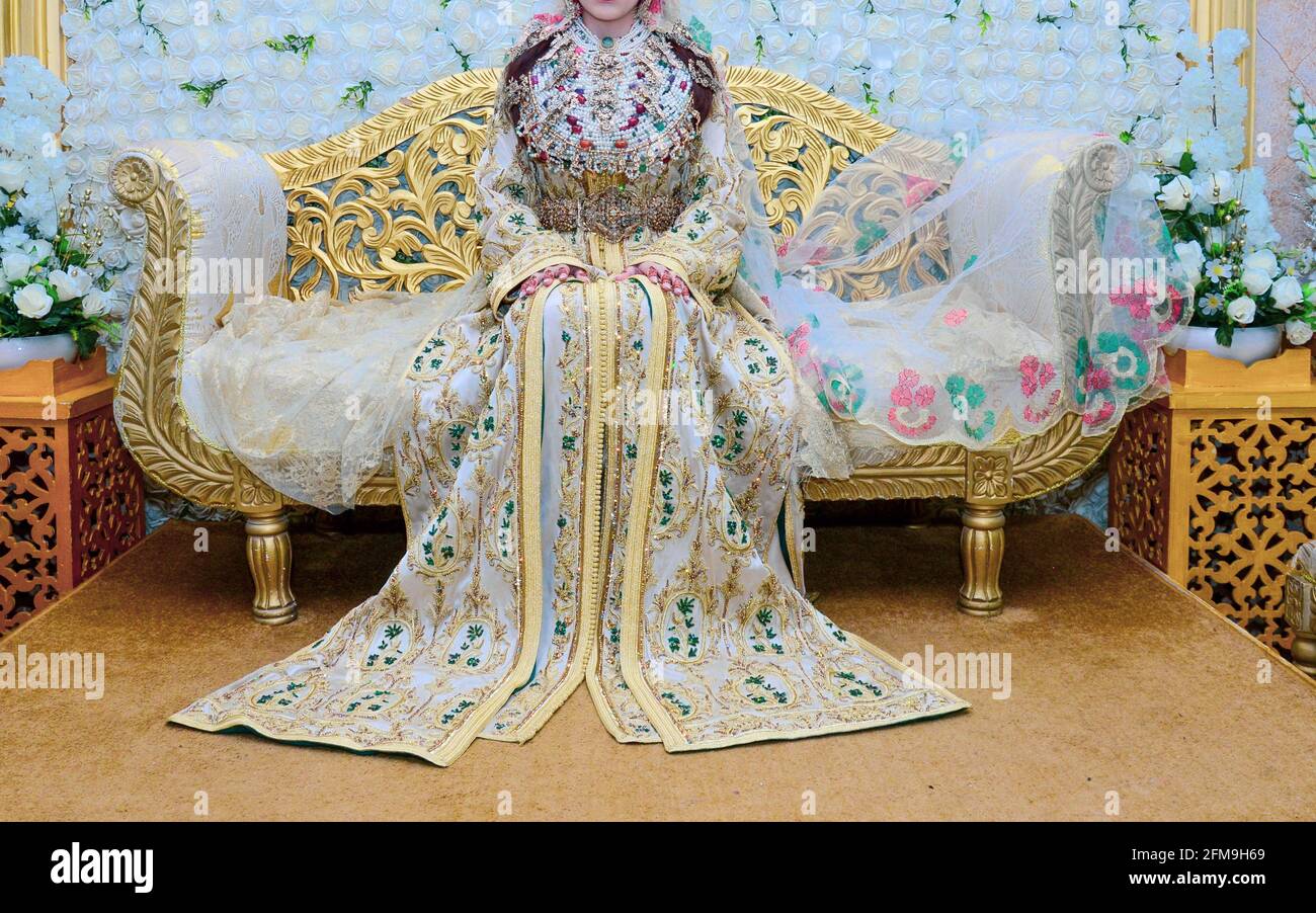 Hochzeit Liebe und Mode: Brautkleider in Marokko Stockfoto