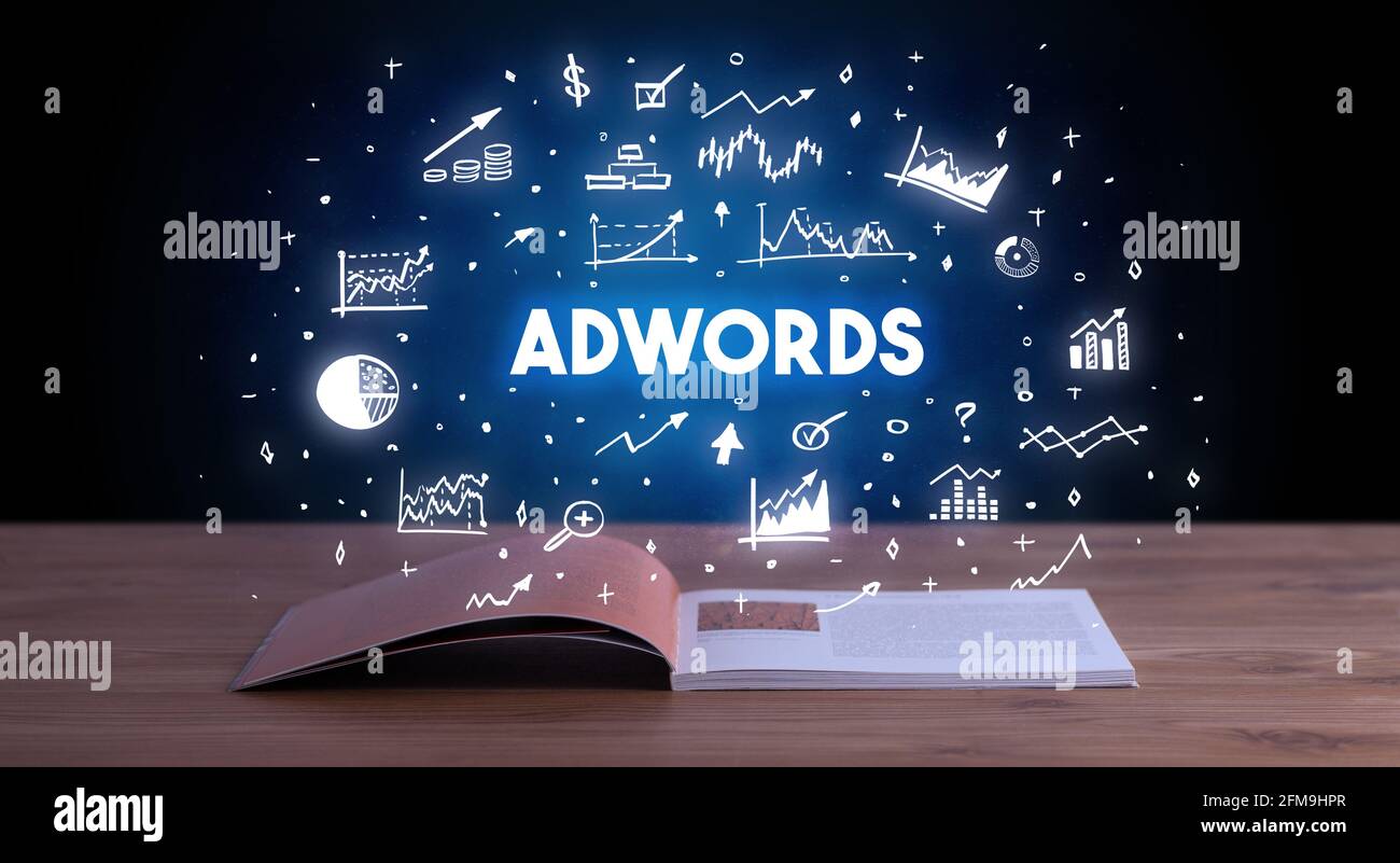 Business Inschrift aus einem offenen Buch Stockfoto