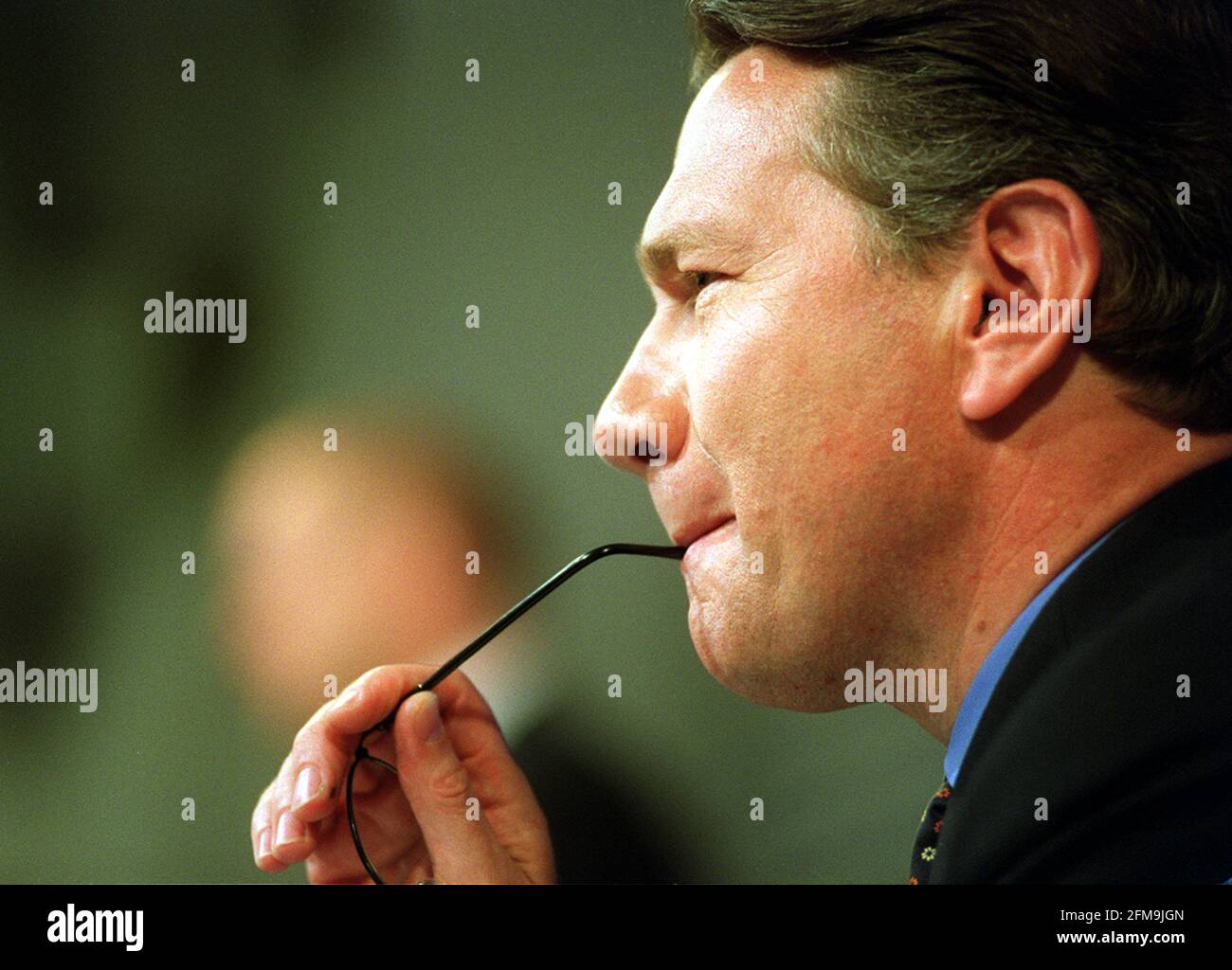Konservative Pressekonferenz am 2001. Mai Michael Portillo in der Zentrale Stockfoto