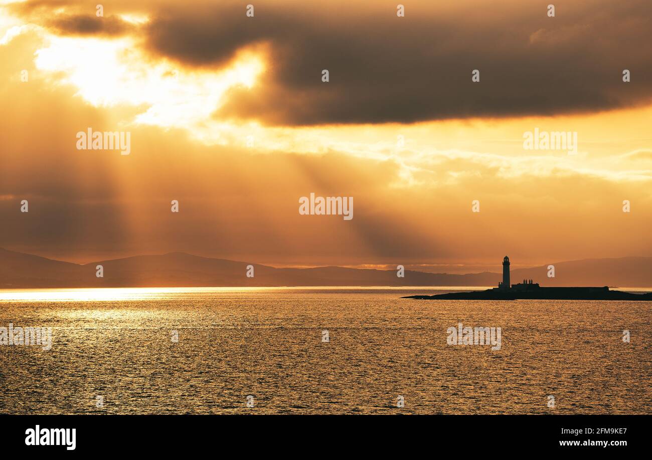 Eilean Musdile Leuchtturm auf Lismore Stockfoto