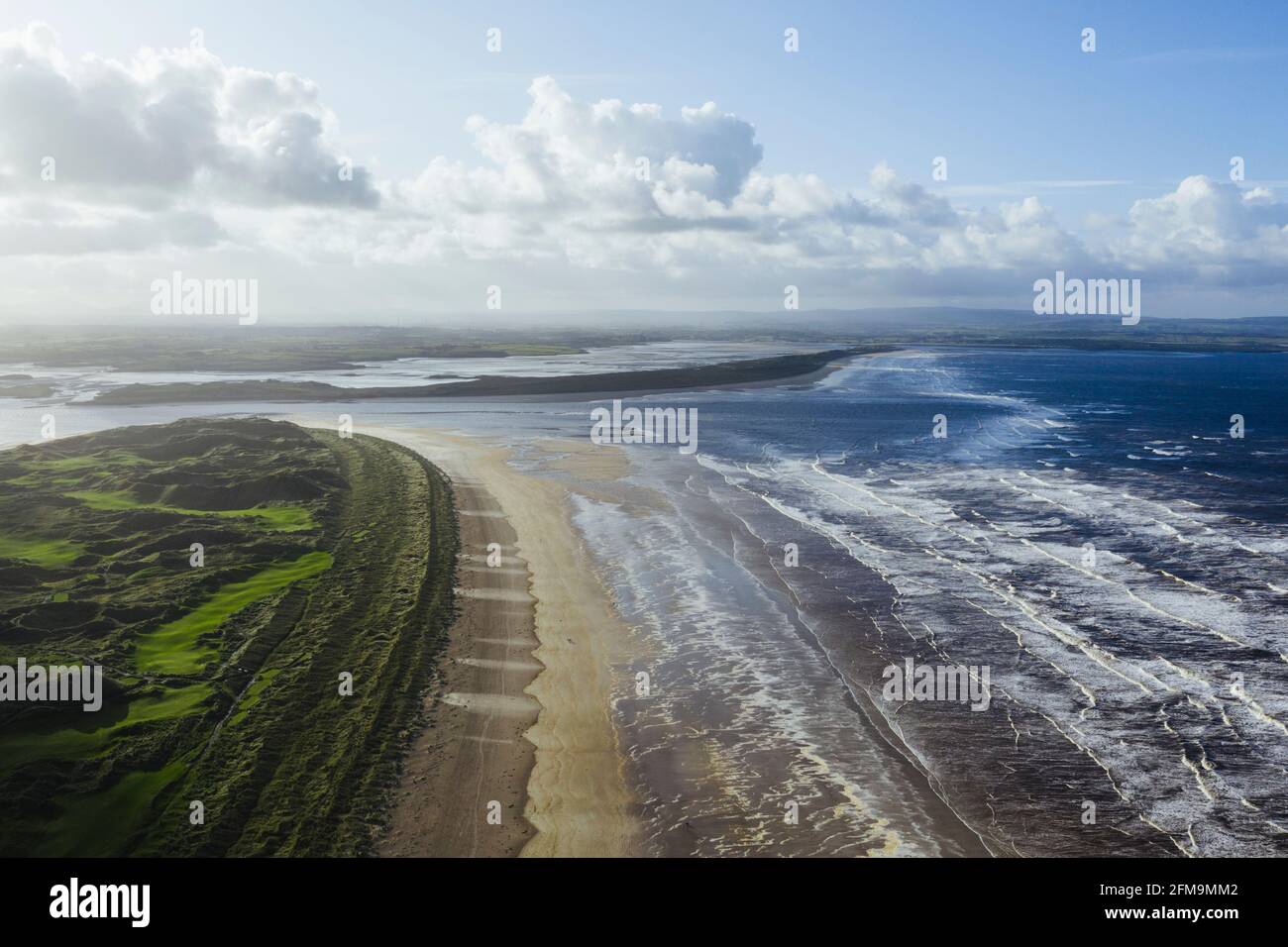 Luftaufnahmen vom Enniscrone Beach Stockfoto