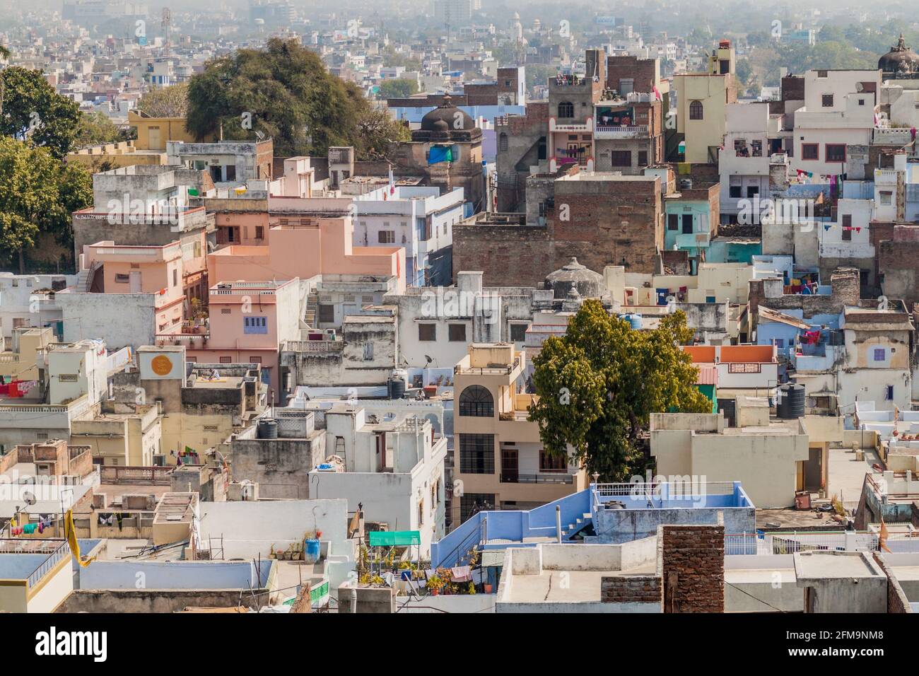 Skyline von Udaipur, Rajasthan Staat, Indien Stockfoto