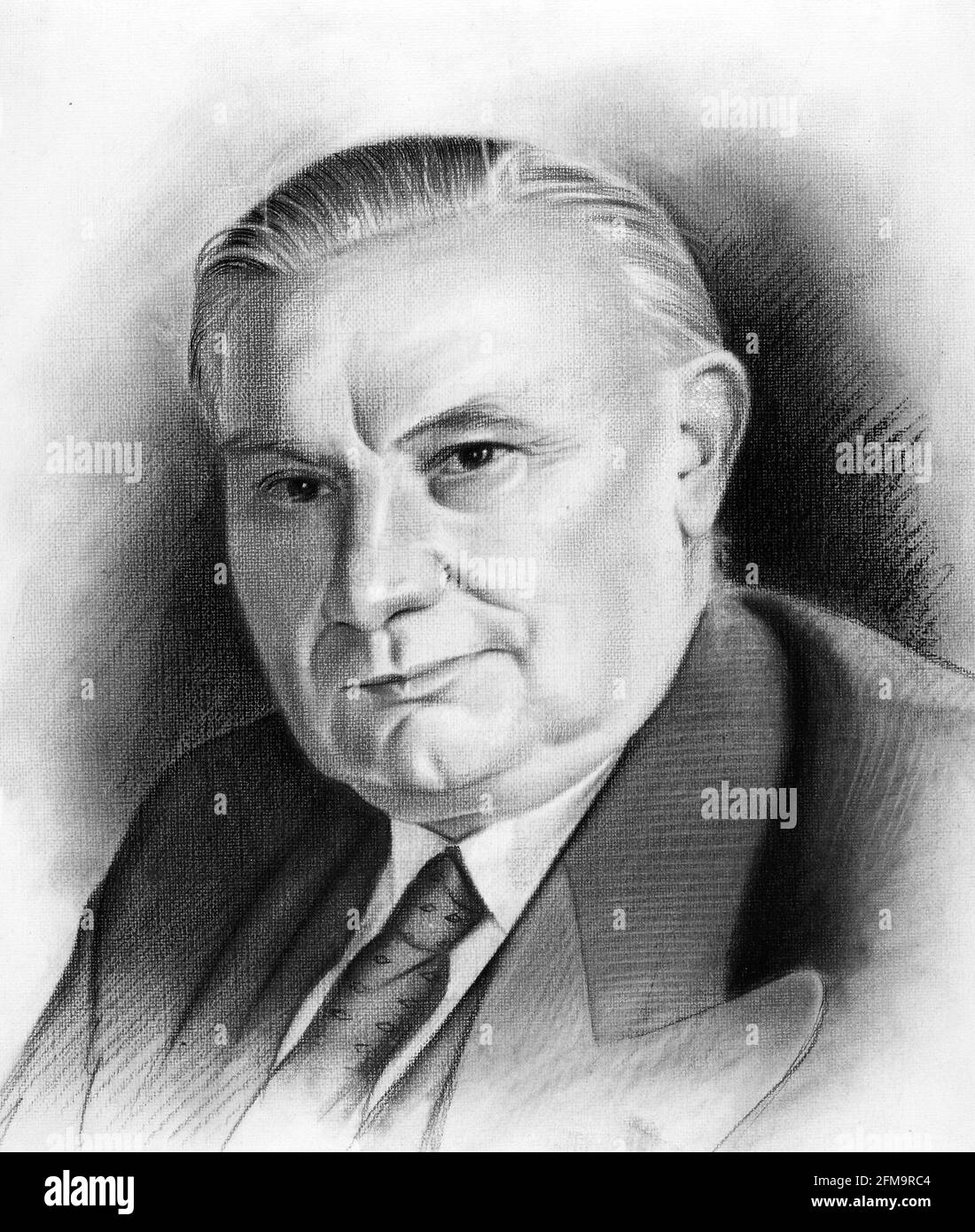Ernest Bevin. Porträt des Labour-Politikers Ernest Bevin (1881-1951) von Arthur Boughey, c. 1939-1946 Stockfoto