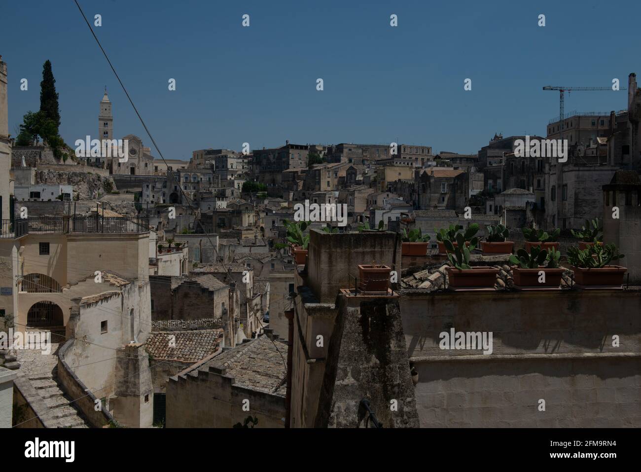 Sassi di Mdera, Basilicata, Italien, Landschaft, Stadt, Stockfoto