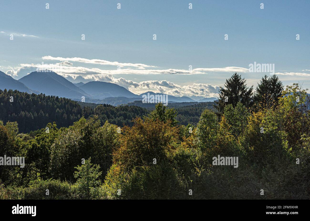 Aussichtspunkt „Karawankenblick“ Stockfoto