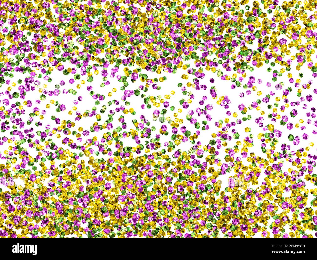 Glitzer und Glanz. Glänzender festlicher Hintergrund. Goldenes Konfetti Stockfoto