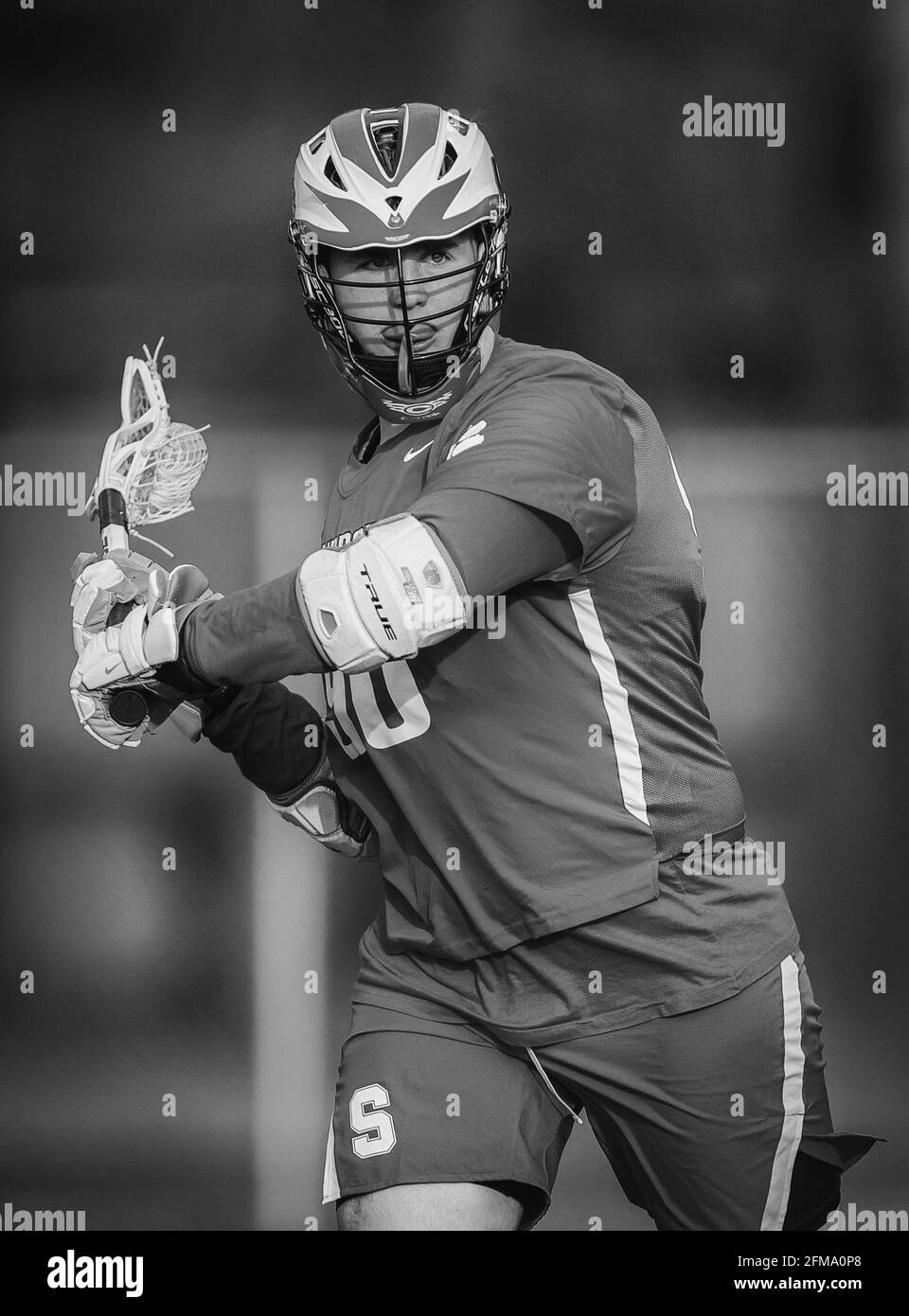 High School Lacrosse Action mit Sandpoint vs Coeur d'Alene in Coeur d'Alene, Idaho. Stockfoto