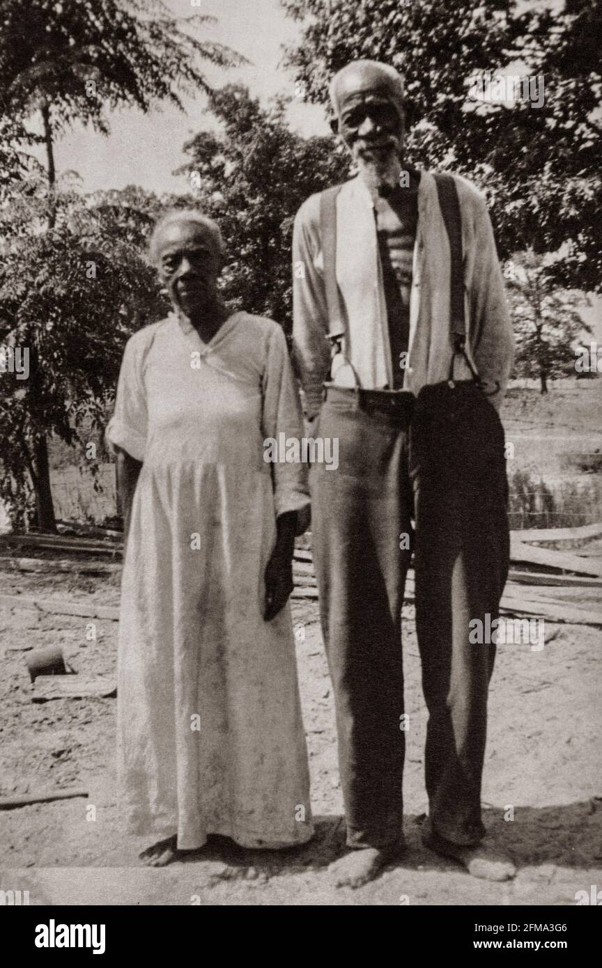 Ehemalige Sklaven Sarah und Sam Douglas, 82 und 89 Jahre, zwischen 1936 und 1938 entstanden - Douglas, Sarah und Sam - Fotografien - Vereinigte Staaten -- Arkansas Stockfoto