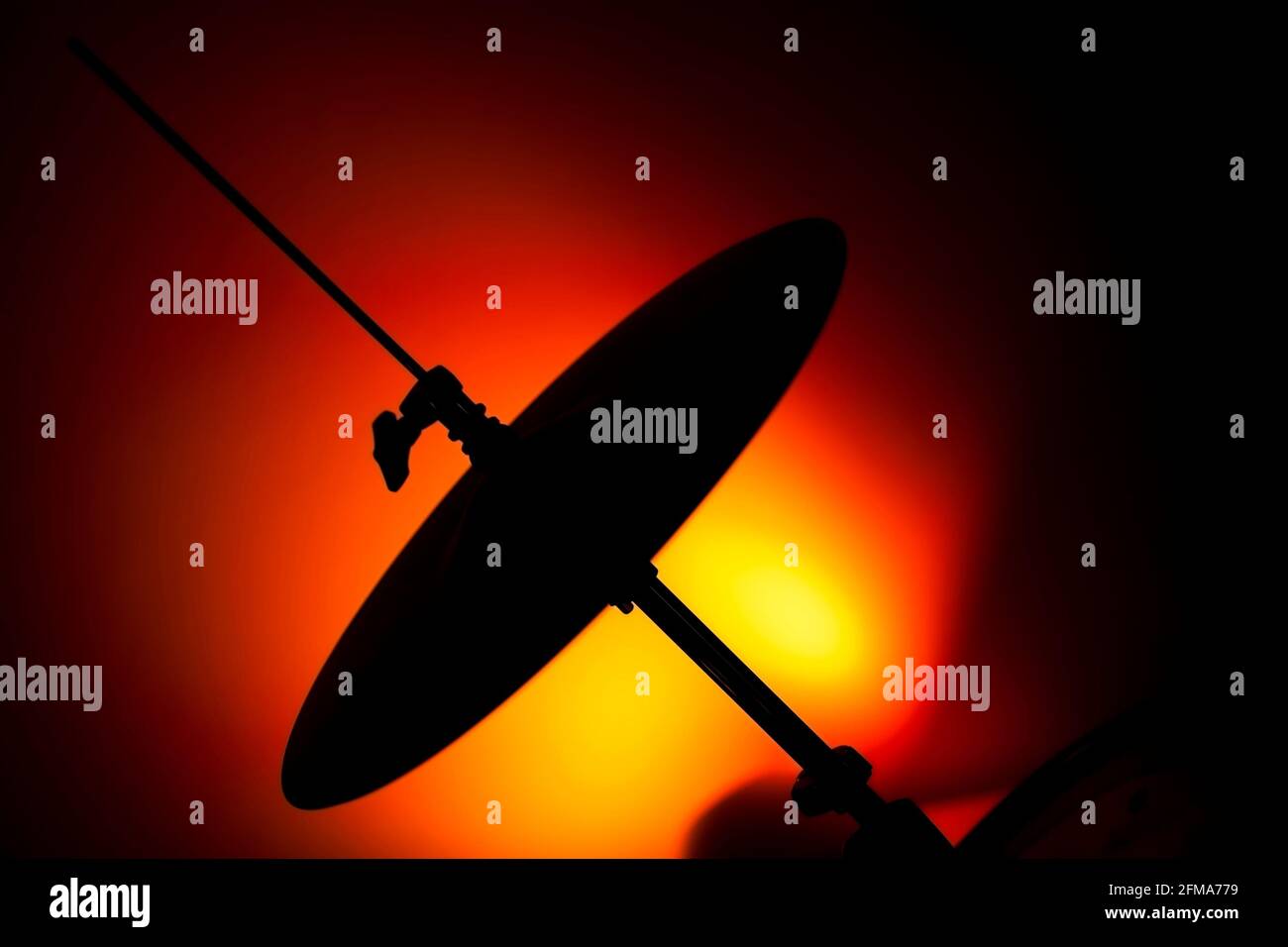 Musik Instrument Rhythmus Teil Cymbal Silhouette Foto Stockfoto