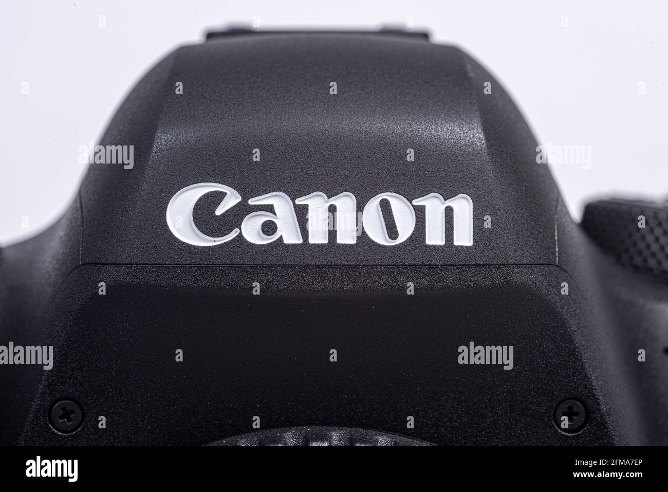 Göteborg, Schweden – juni 2019: Canon Logo auf einer digitalen Spiegelreflexkamera. Stockfoto