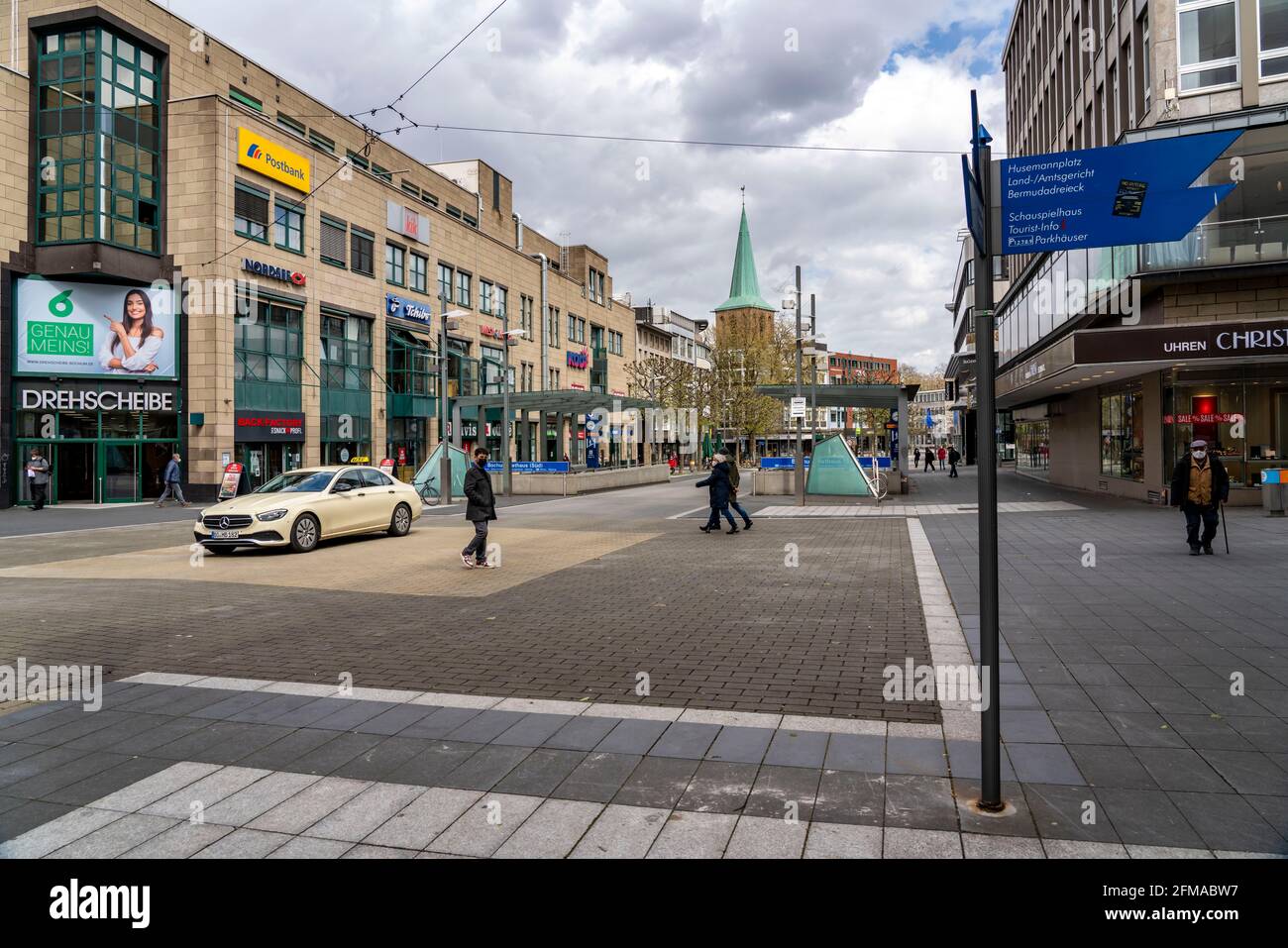 Bochumer Innenstadt, bei der dritten Corona-Krisensperre, Bongardstraße, leerstehende Einkaufsstraßen, Bochum, NRW, Deutschland, Stockfoto