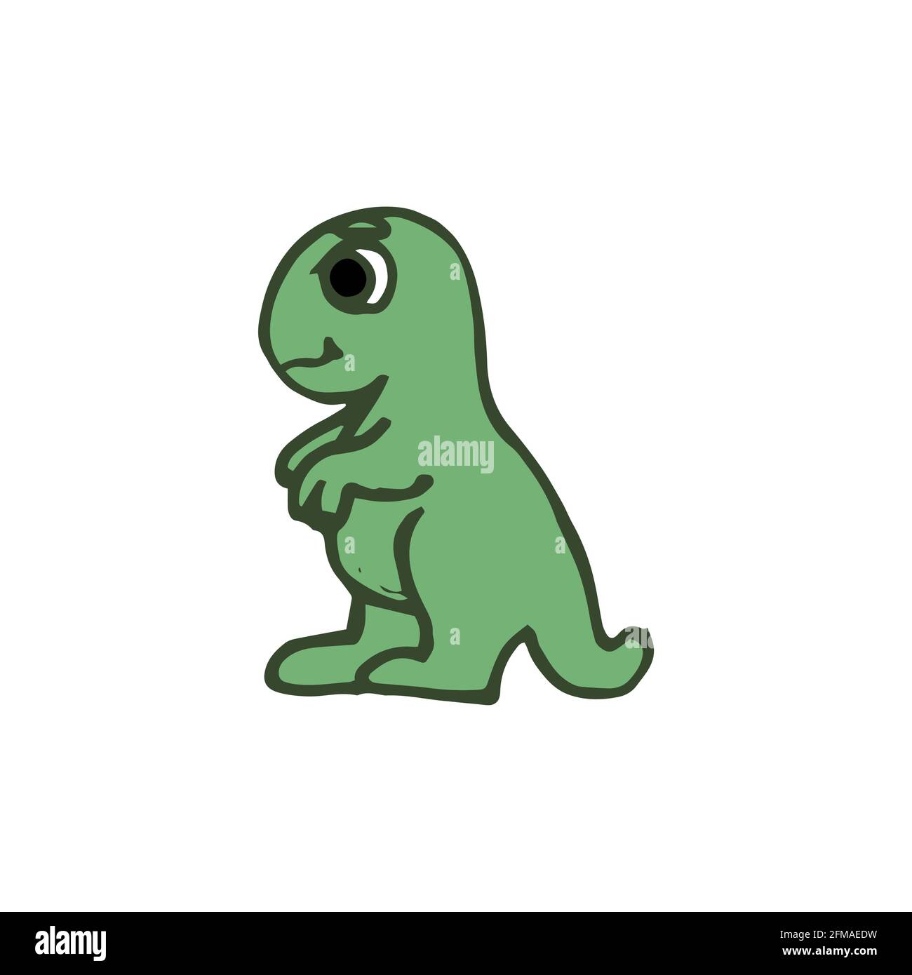 Fröhliche lustige Dinosaurier. Dino-Illustration. Zeichentrickstil. Hand Umriss Zeichnung des Tieres. vektor Stock Vektor