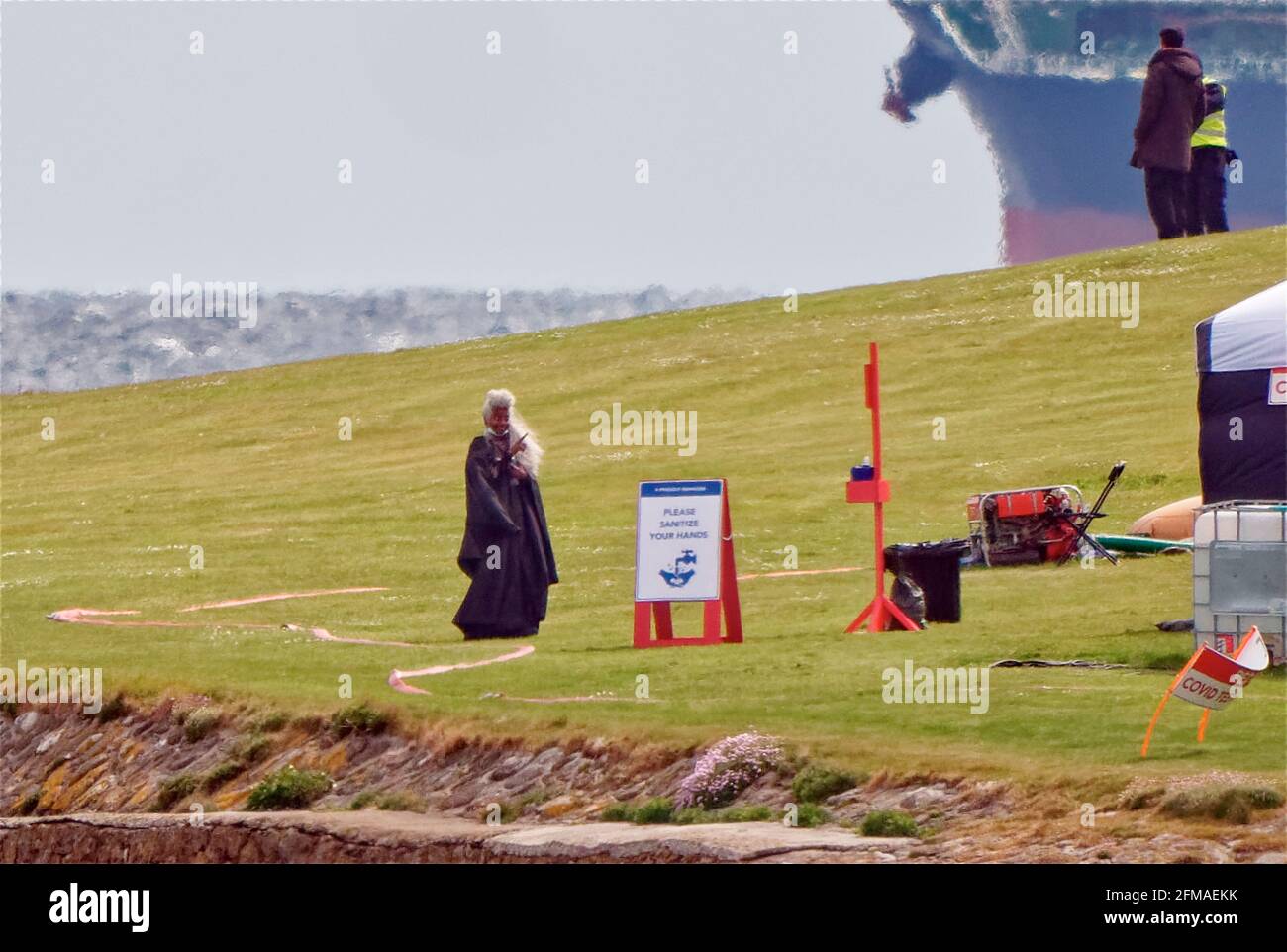 Prinzessin Laenyra Valeryon macht eine Pause vom Filmen von House of Dragon-Serie für Warner HBO Stockfoto