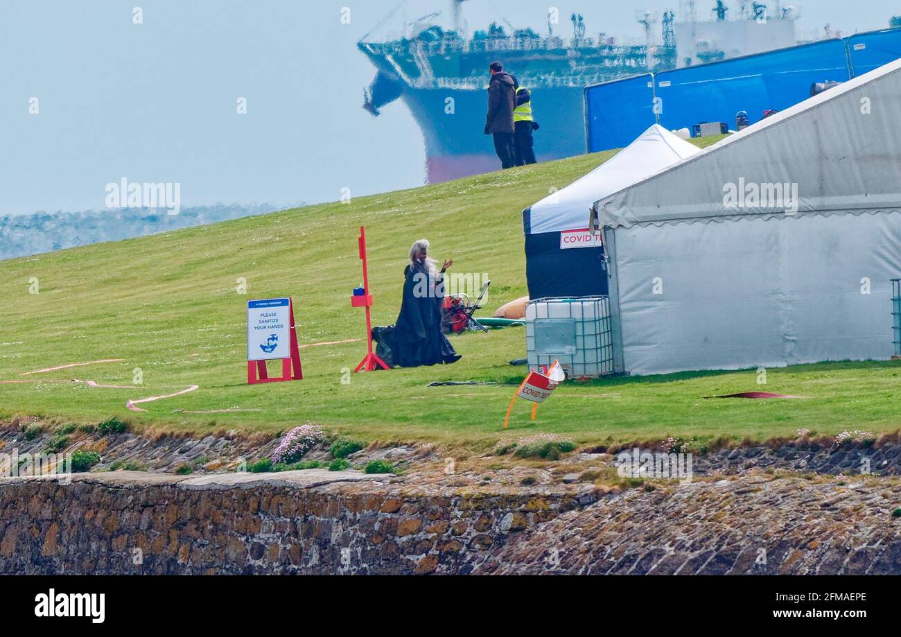 Prinzessin Laenyra Valeryon macht eine Pause vom Filmen von House of Dragon-Serie für Warner HBO Stockfoto