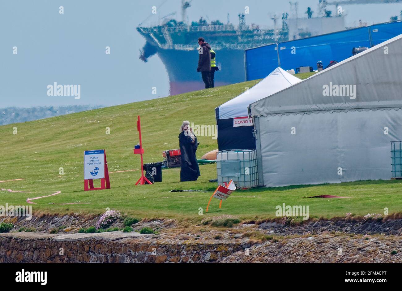 Prinzessin Laenyra Valeryon macht eine Pause vom Filmen von House of Dragon-Serie für Warner HBO Stockfoto