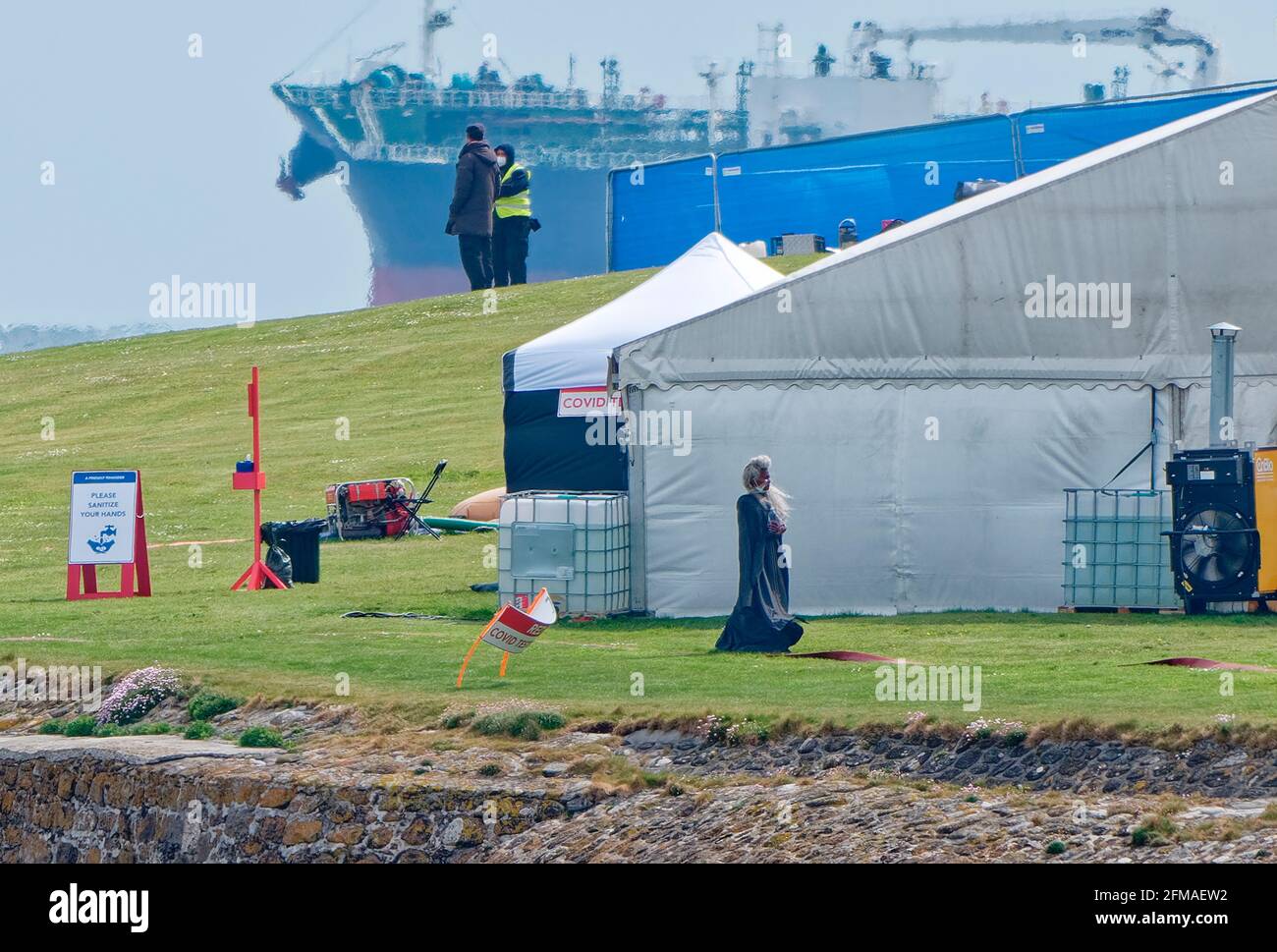 Prinzessin Laenyra Valeryon macht eine Pause vom Filmen von House of Dragon-Serie für Warner HBO Stockfoto