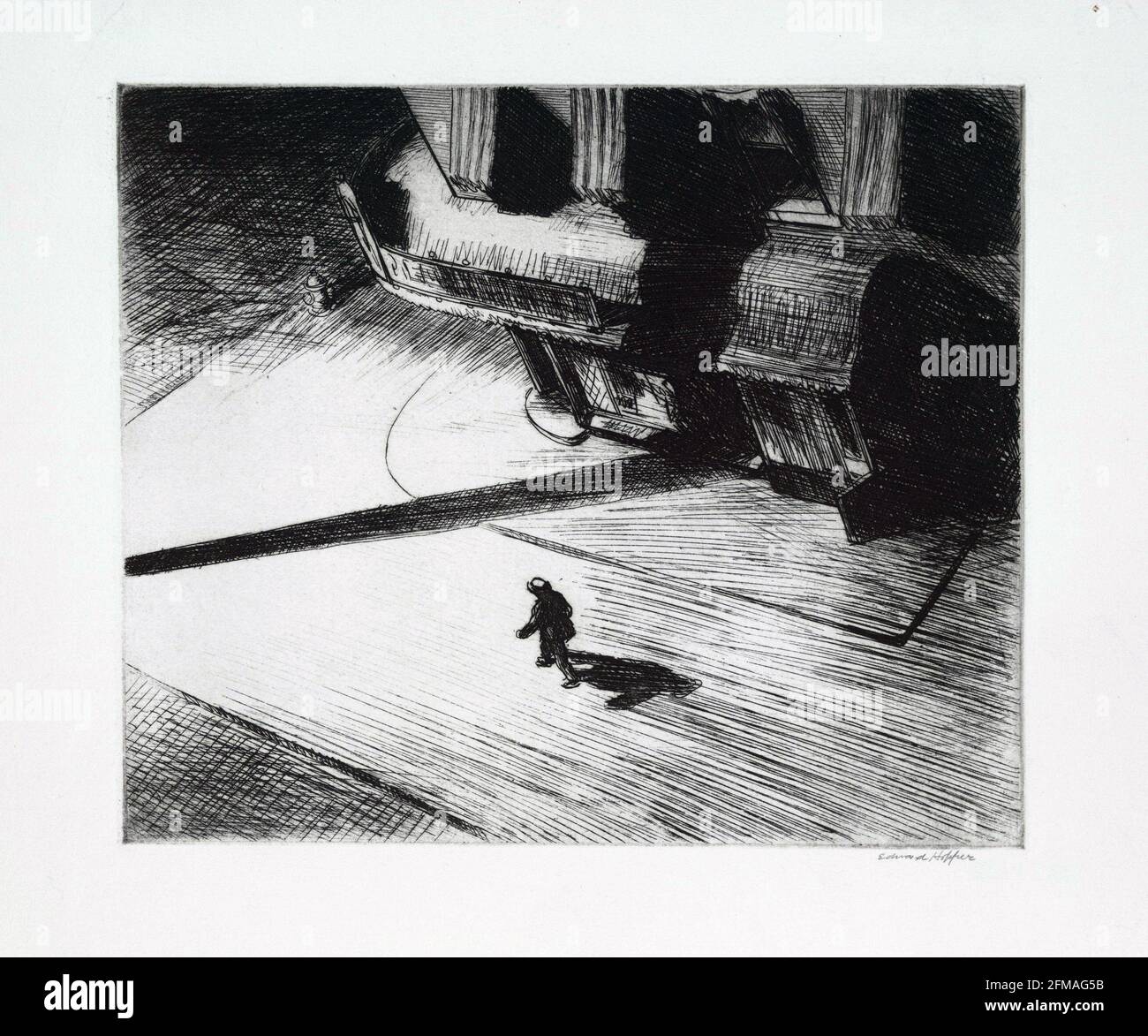 Edward Hopper. (Amerikanisch, 1882-1967). Night Shadows aus Six American Etchings. (1921, veröffentlicht 1924). Stockfoto