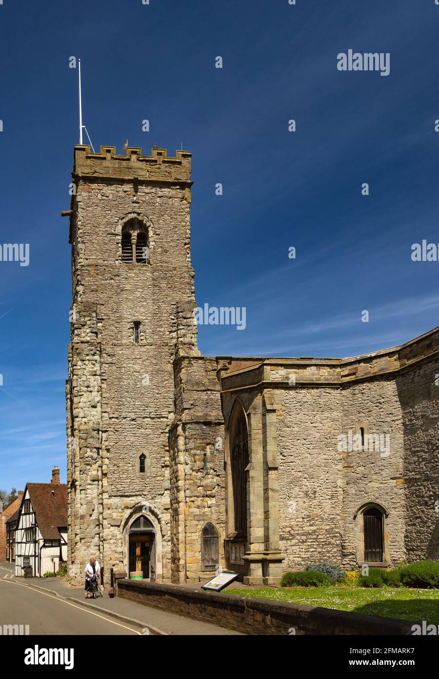 Much Wenlock, mit einer Bevölkerung von rund 3,000 Einwohnern, ist eine mittelalterliche Stadt und Gemeinde in Shropshire, England. Stockfoto