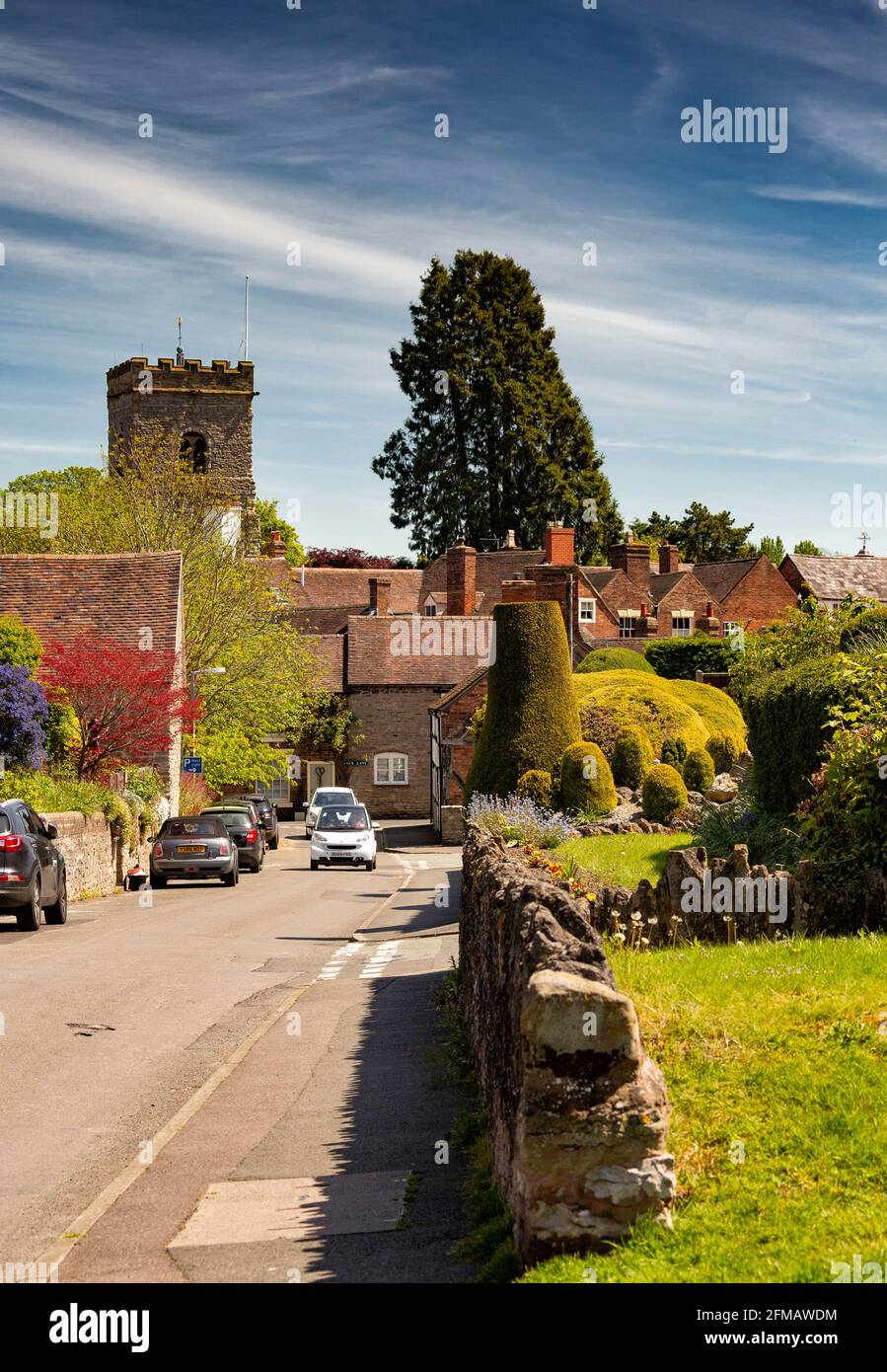 Much Wenlock, mit einer Bevölkerung von rund 3,000 Einwohnern, ist eine mittelalterliche Stadt und Gemeinde in Shropshire, England. Stockfoto