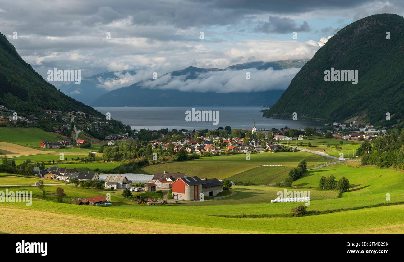 Vikoyri, Vik, Sognefjord, Vestland, Norwegen Stockfoto