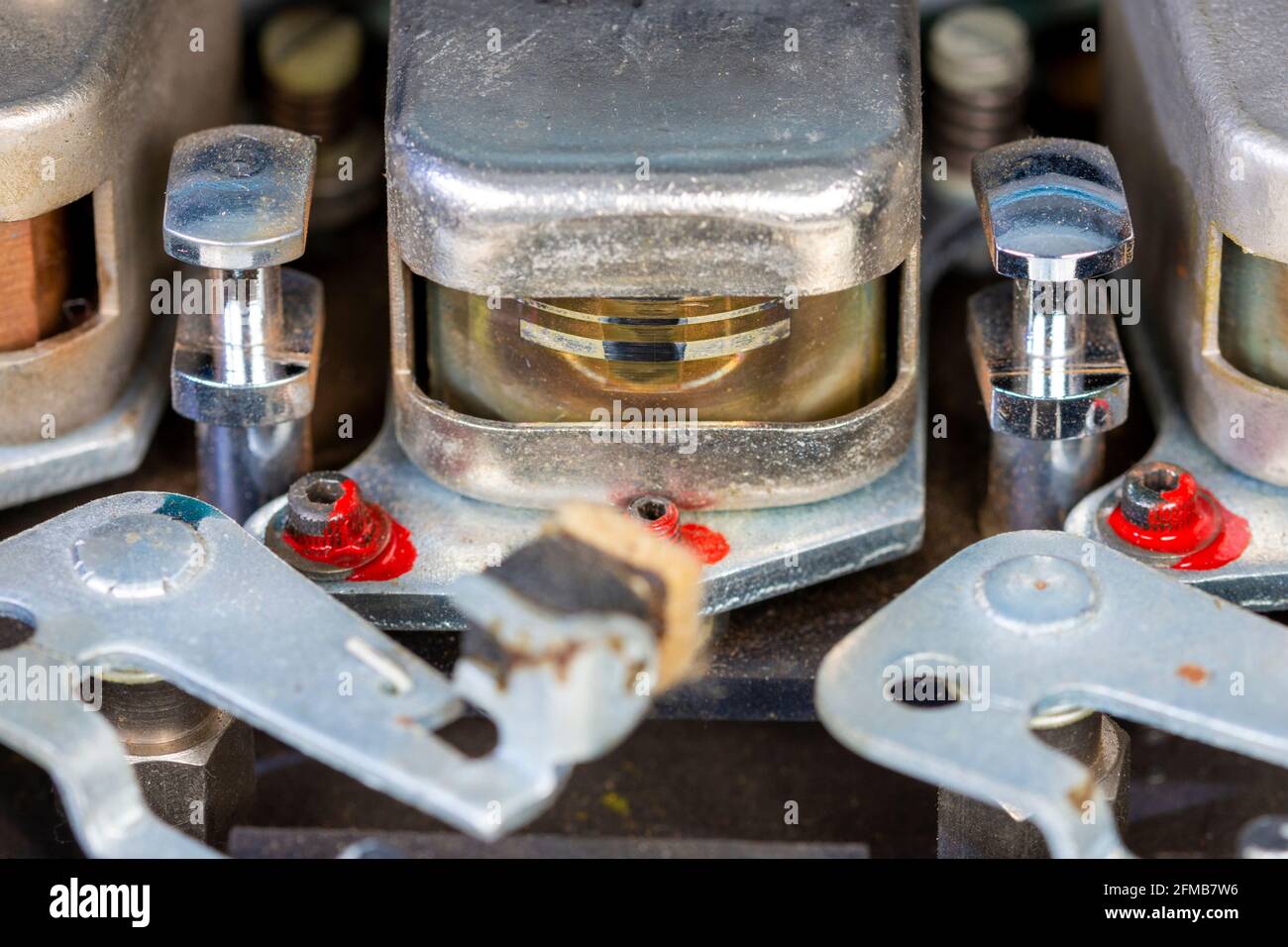 Ferrograph Series 7 Bandrekorder auf Rolle. Erbaut Ende der 1960er bis Anfang der 1970er Jahre. Aufzeichnungskopf ohne Klebeband und eingezogenem Druckschuh. Stockfoto