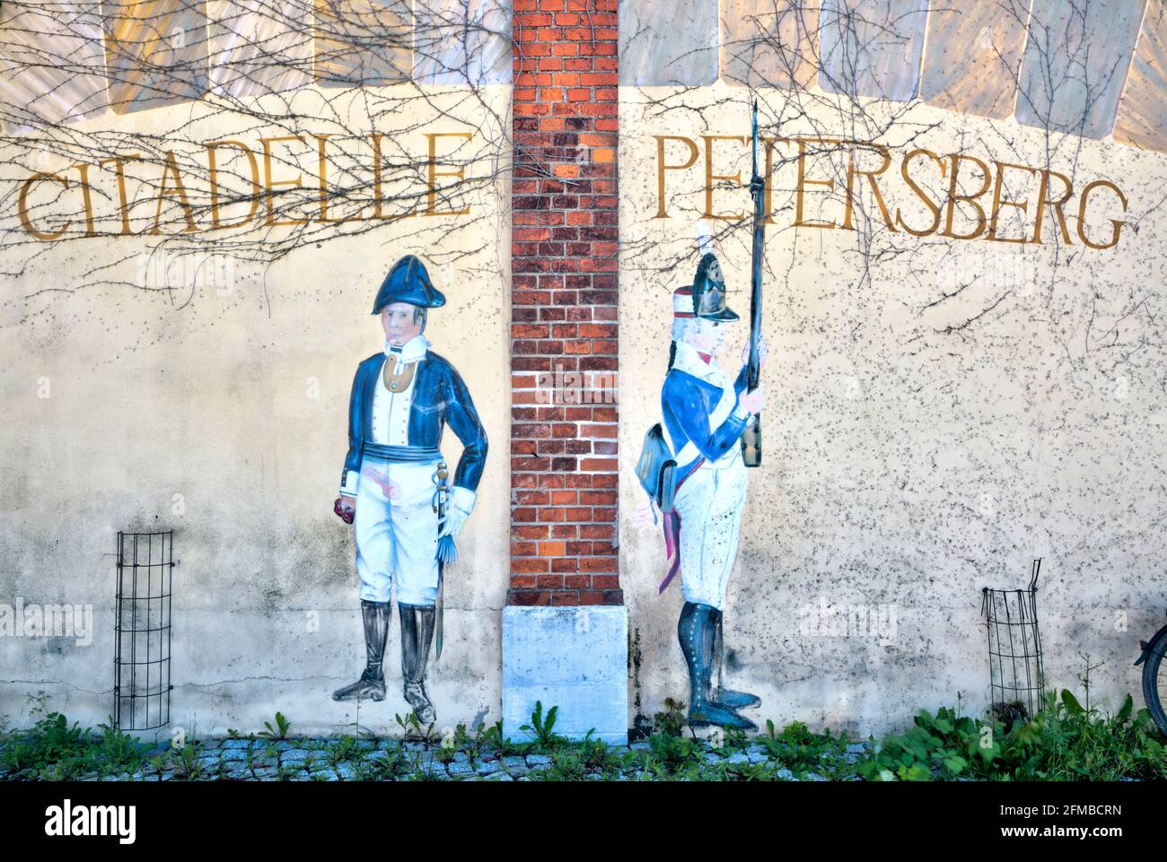 Zitadelle Petersberg, Petersberg, Fassade, Malerei, Festung, Sommer, Erfurt, Thüringen, Deutschland, Europa Stockfoto