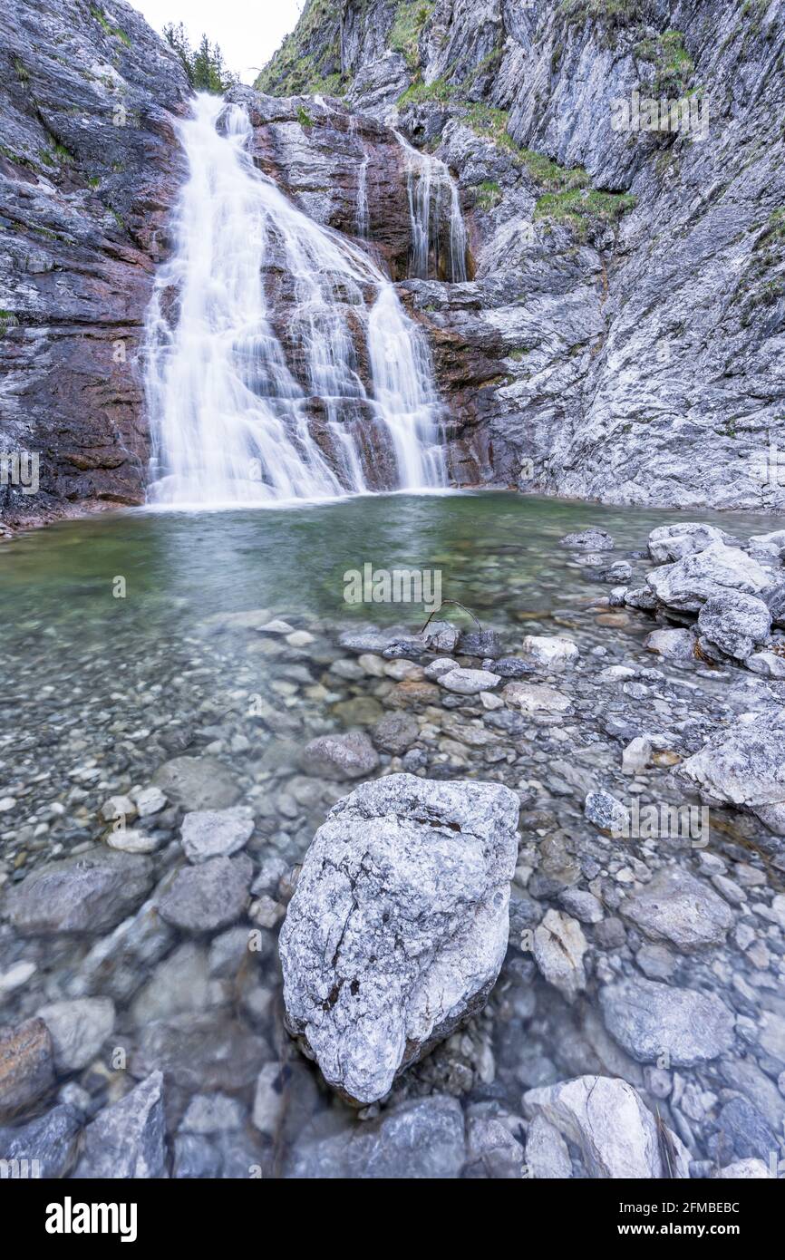 Der Glasbach Wasserfall in Jachenau in Bayern Stockfoto