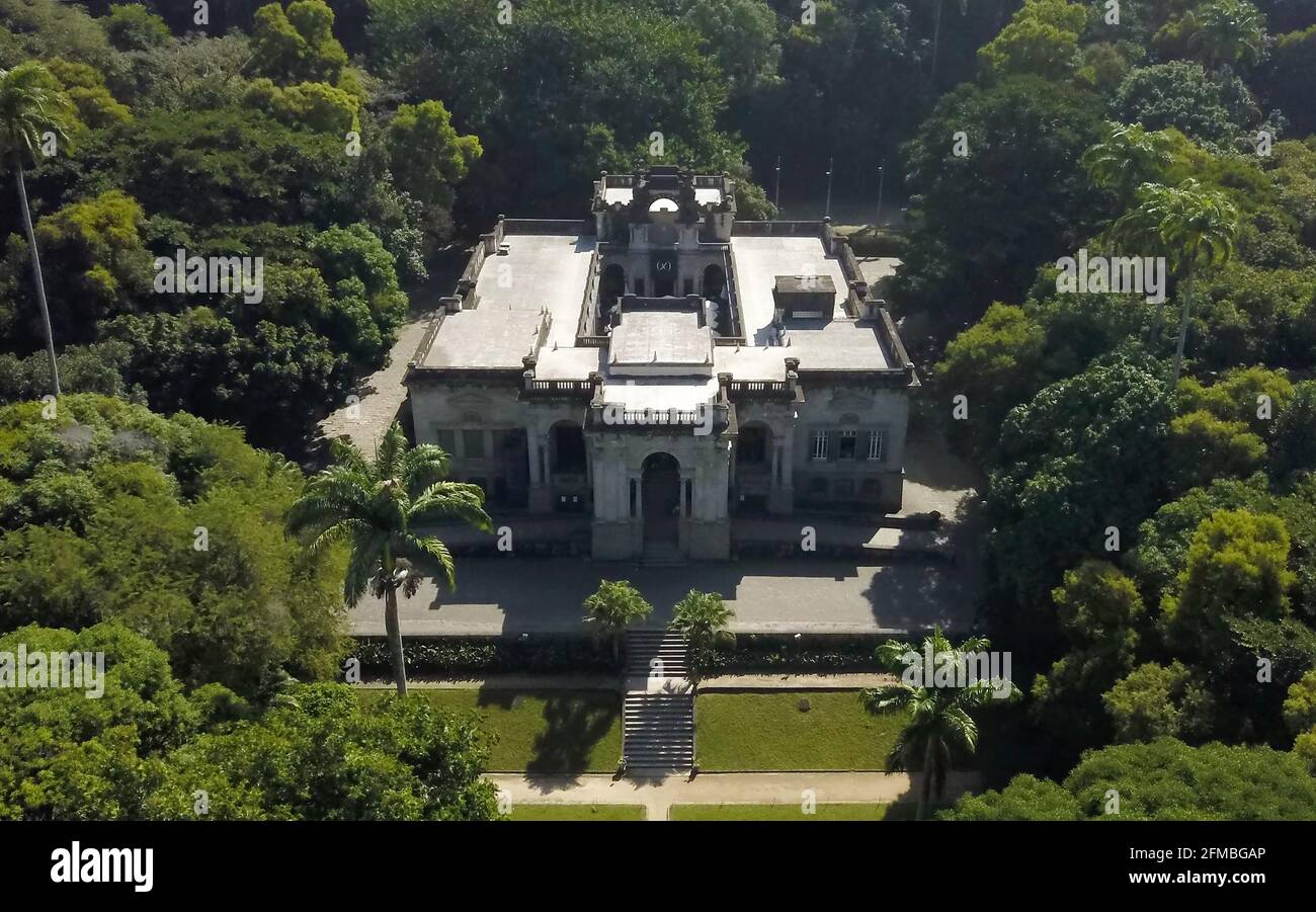 Rio de Janeiro, Brasilien, 5. Mai 2021. Luftaufnahme des Parque Laje im Tijuca Nationalpark. Stockfoto