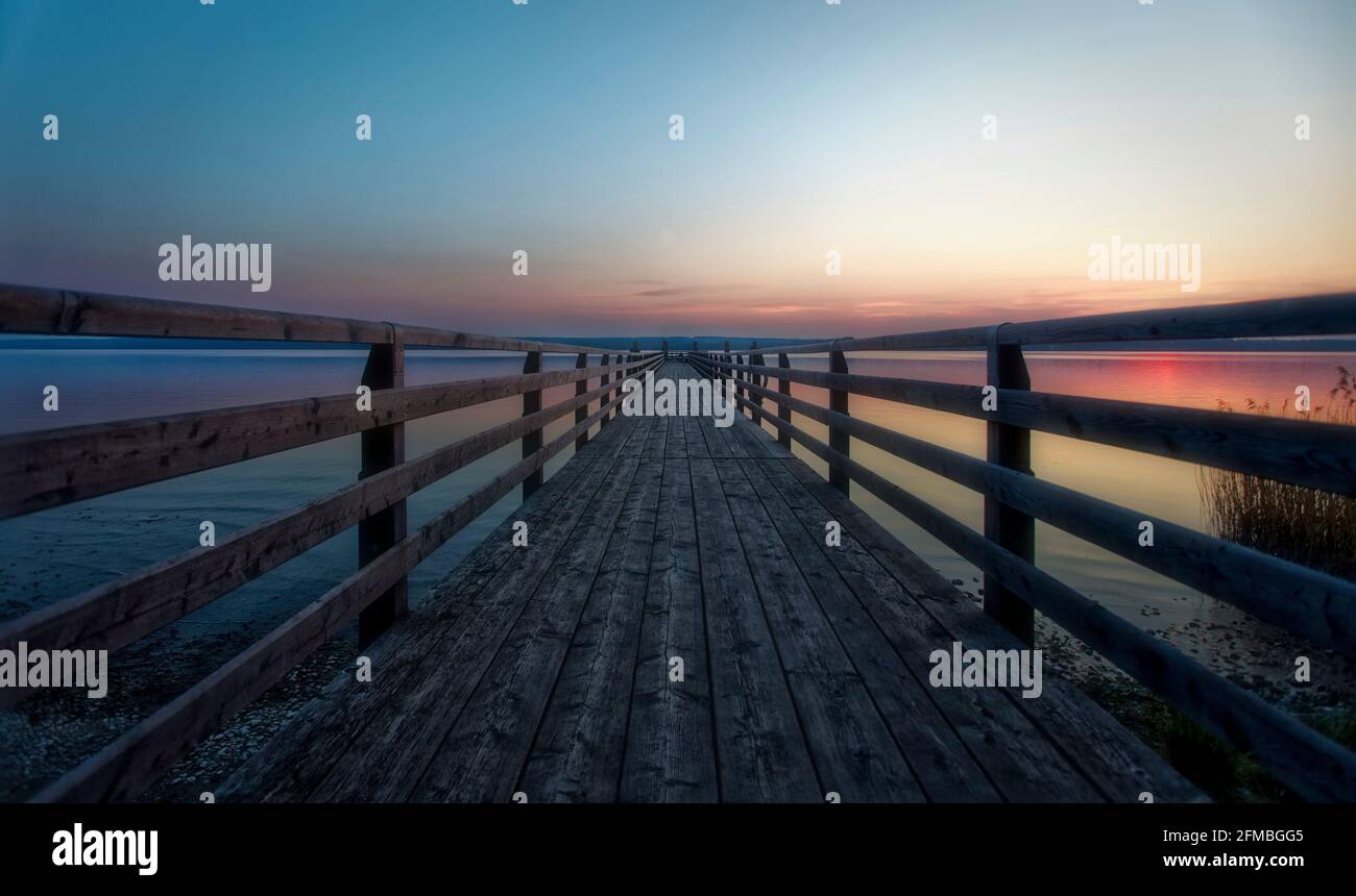 Breitbrunn Dampfbrücke am Ammersee Stockfoto