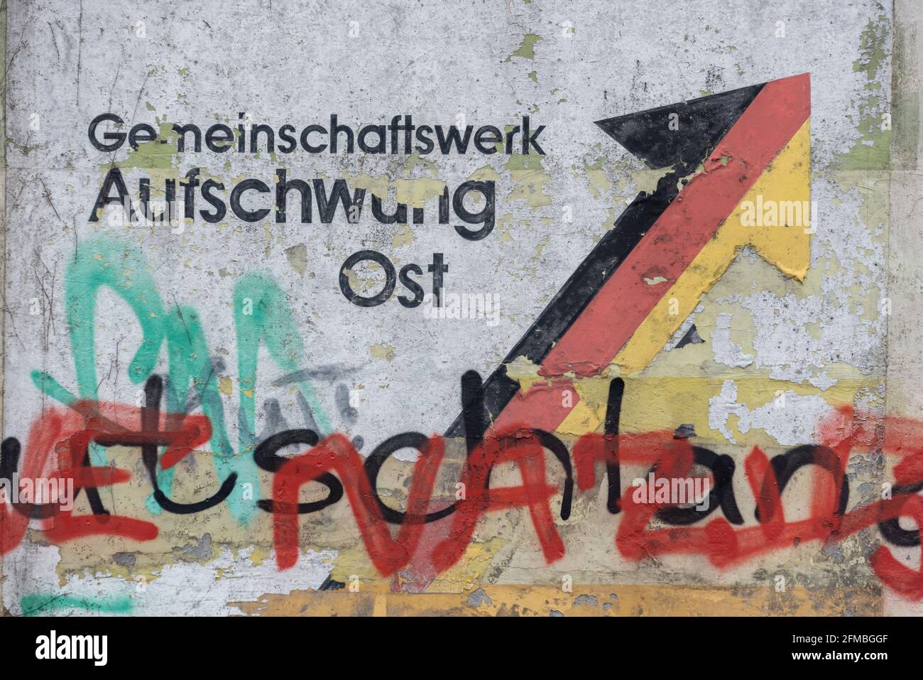 Deutschland, Sachsen-Anhalt, Magdeburg, Aufschwung Ost, Pfeil nach oben, Symbolisches Bild Stockfoto