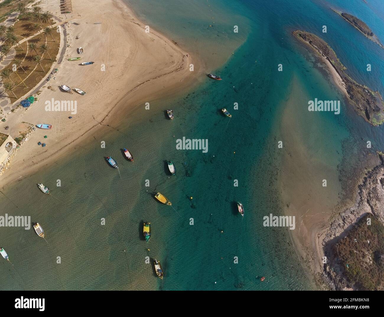 Luftaufnahme der schönsten Küste Israels, Dor Beach Stockfoto