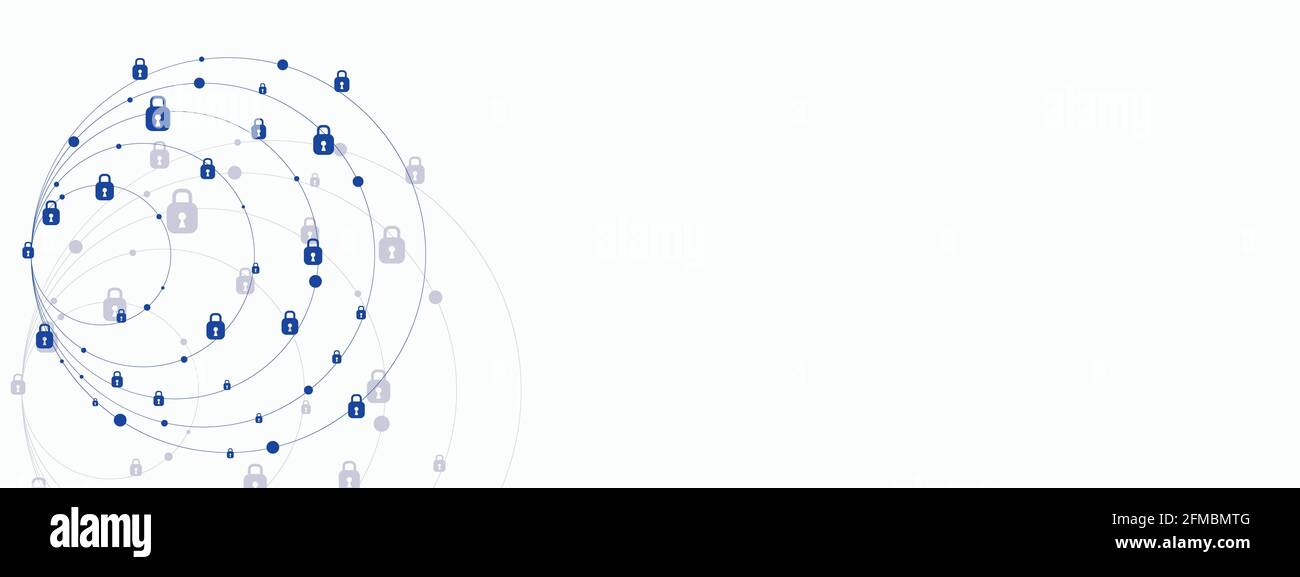 Globale Netzwerksicherheit in Weiß Stock Vektor