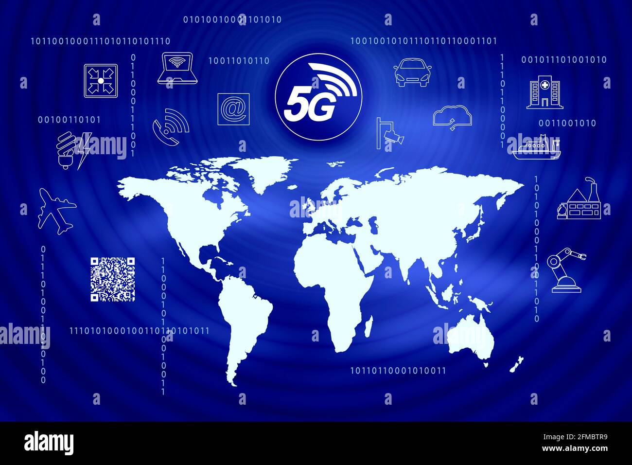 Globales 5G-Netz, konzeptionelle Illustration Stockfoto