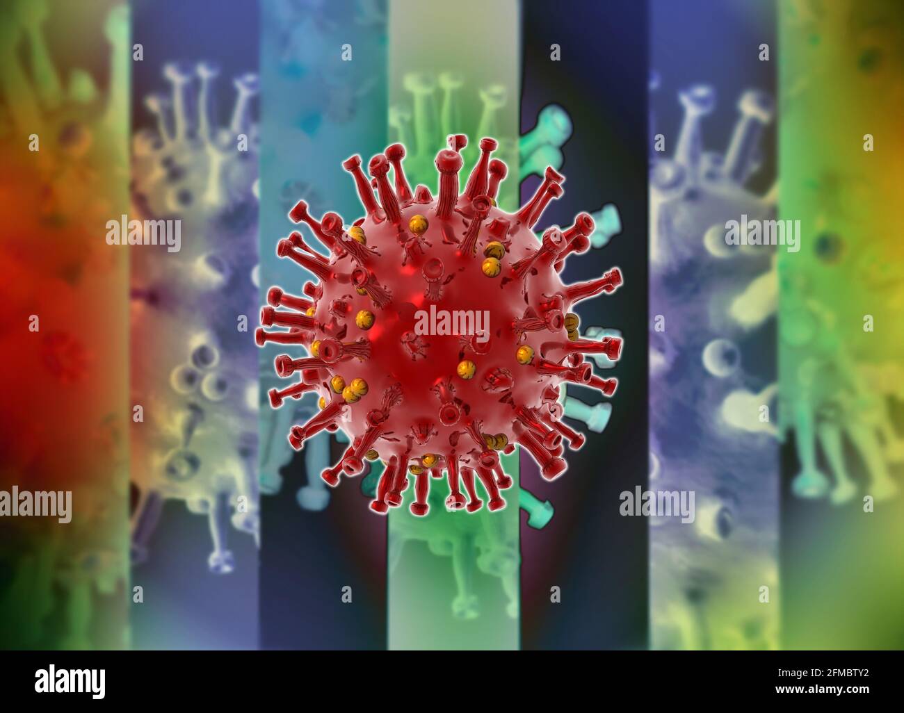 Coronavirus-Partikel, konzeptuelle Illustration Stockfoto