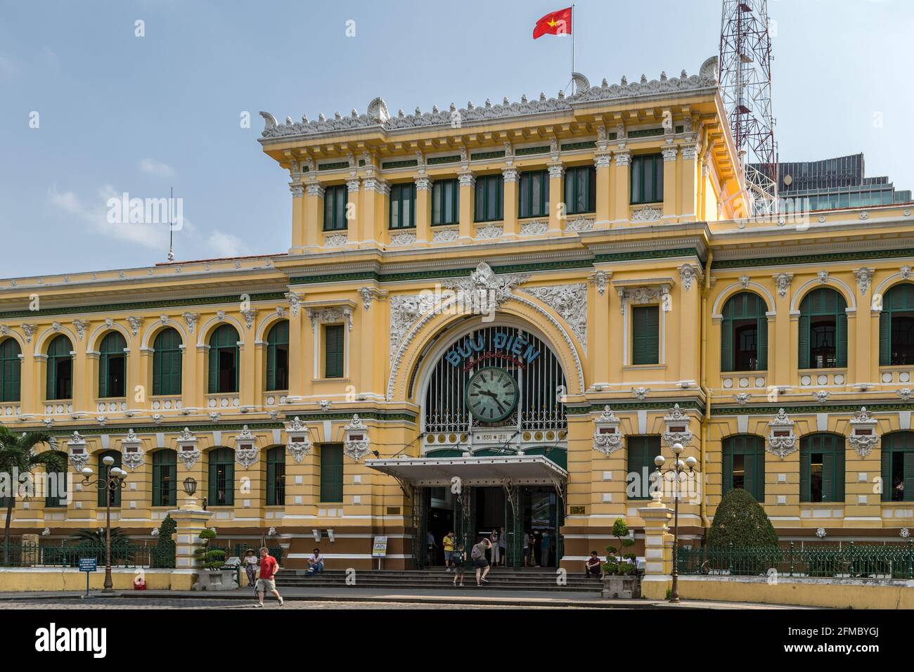 Neoklassizistisch gestaltetes zentrales Postamt, Ho Chi Min City, Saigon, Vietnam Stockfoto