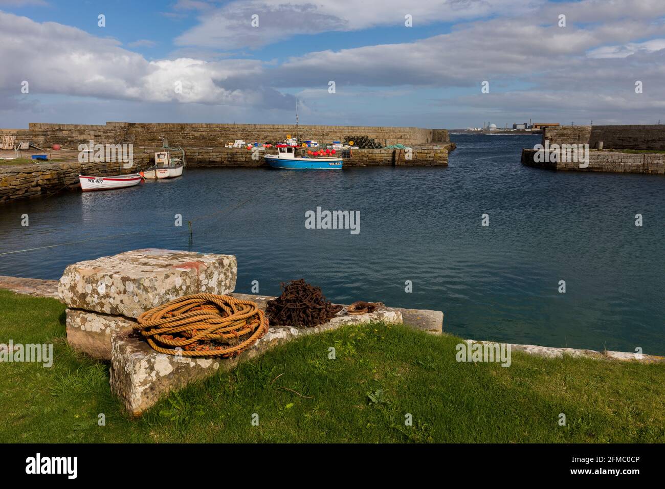 Sandside Harbour; in der Nähe von Dounray; Schottland; Großbritannien Stockfoto