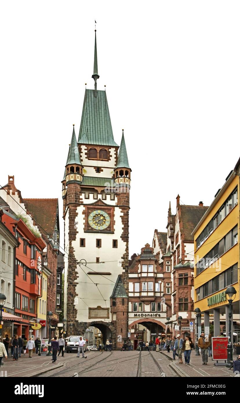 Martinstor - Tor von Martin in Freiburg im Breisgau. Deutschland Stockfoto