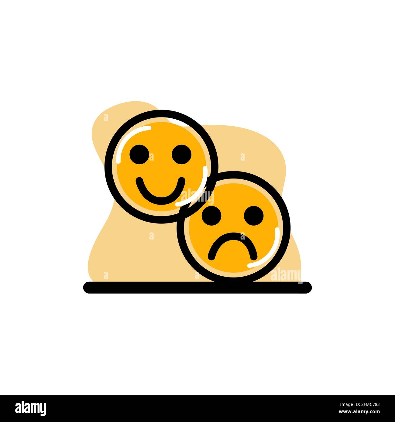Dual Emotions Happy and Sad Konzept Vektor Illustration Design eps10 Stock Vektor