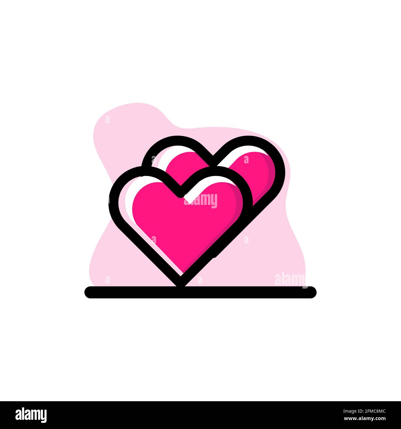 Dual Hearts Icon Vektor konzeptionelle Illustration Design eps10 ideal für Alle Zwecke Stock Vektor