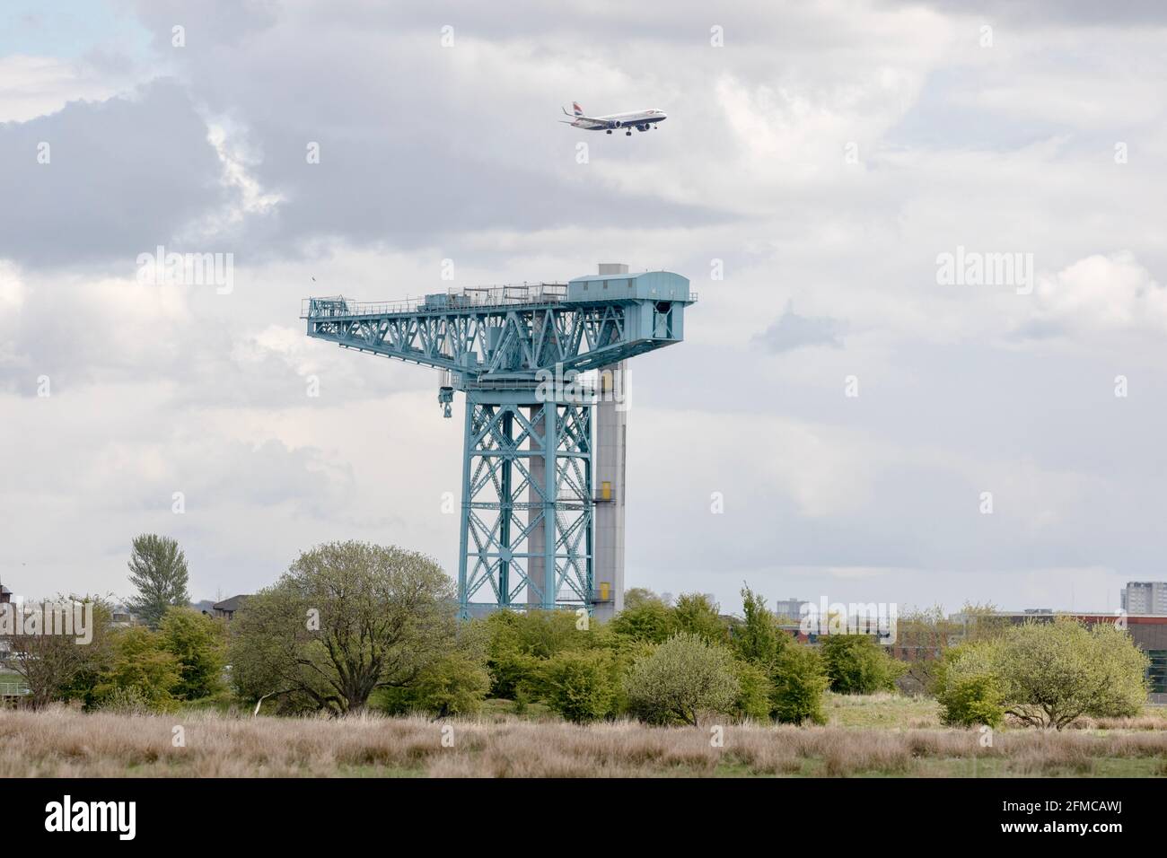 British Airways a321 Neo, letzter Anflug am Flughafen Glasgow Stockfoto