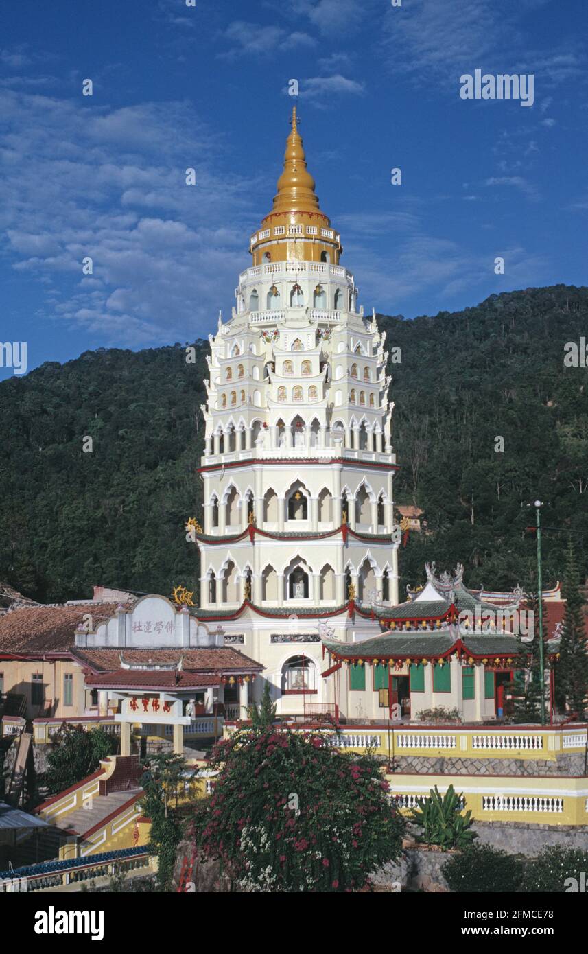 Malaysia. Penang. Pagode des Tempels von KEK Lok Si. Stockfoto