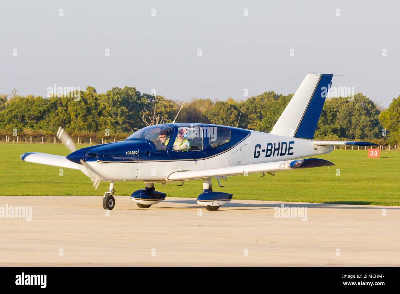 Ein Flugzeug auf dem Sywell Aerodrome Stockfoto