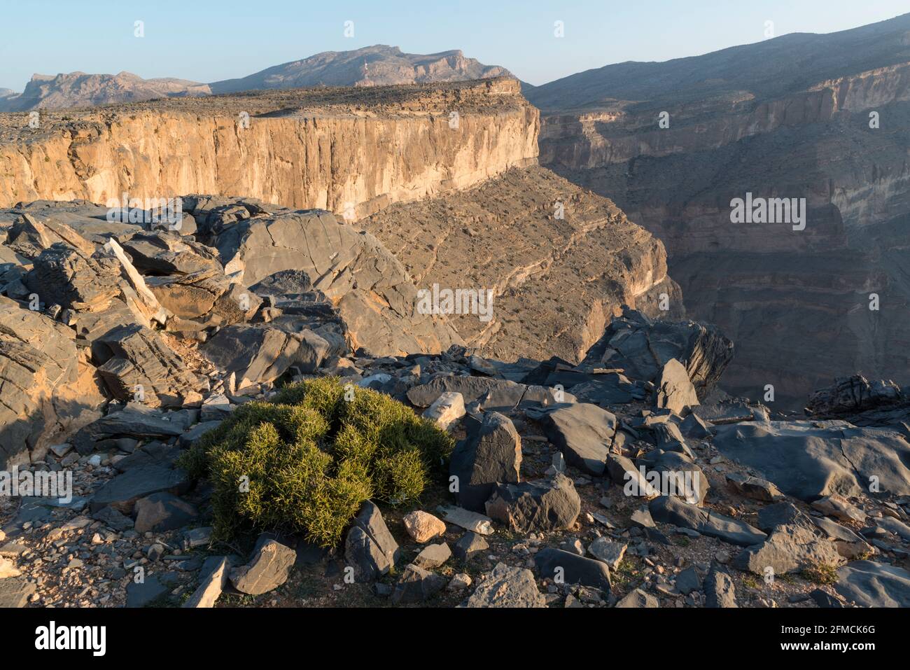 Jebel Shams, der Grand Canyon von Arabien. Region Al Dakhiliyah, Oman. Stockfoto