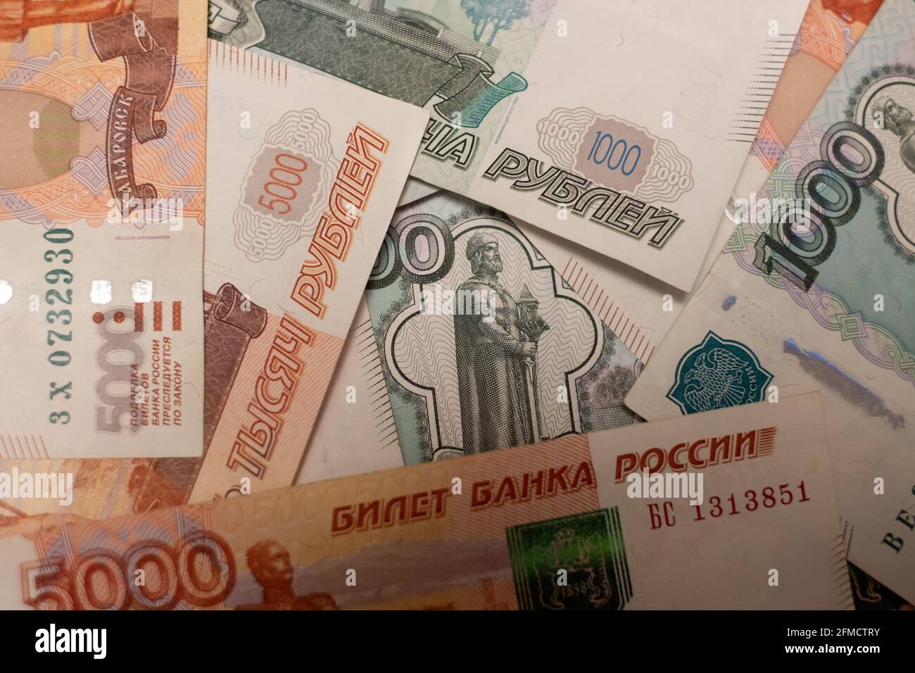 Finanzsystem und Wirtschaft Russlands. Weltwährungssystem. Stockfoto