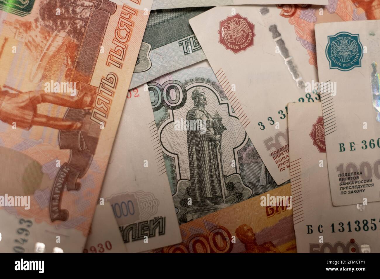 Finanzsystem und Wirtschaft Russlands. Weltwährungssystem. Stockfoto